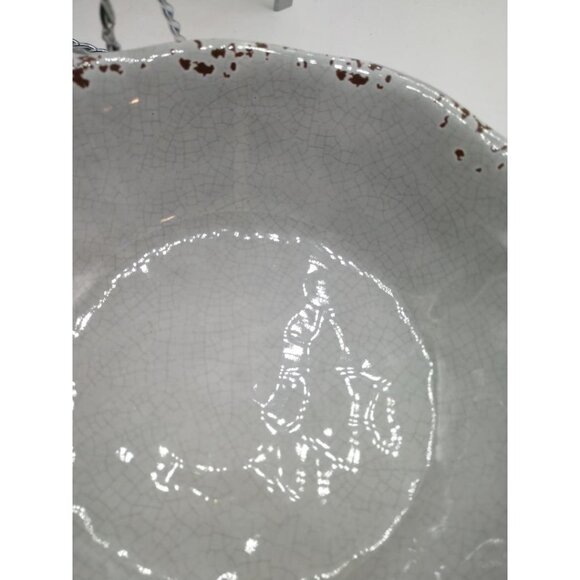 Tommy Bahama 12-Piece Rustic Stoneware Dinnerware Set - Crackle Gray With Brown - Picture 4 of 8